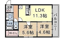 heartfulmizuho 2LDKの間取図画像