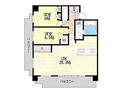 ファインフラッツ草津ザフロント 2LDKの間取図画像