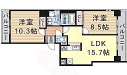 レーベンパルク 2LDKの間取図画像