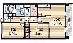 チャム 2LDKの間取図画像