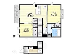 エーツーハウス 2LDKの間取図画像
