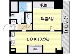 リヴァク栗東 1LDKの間取図画像
