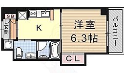 ヴォールレーベン 1Kの間取図画像