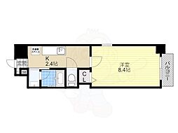 ジュモオネティ 1Kの間取図画像