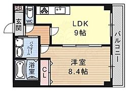 ピュアヴィレッジくらら 1LDKの間取図画像