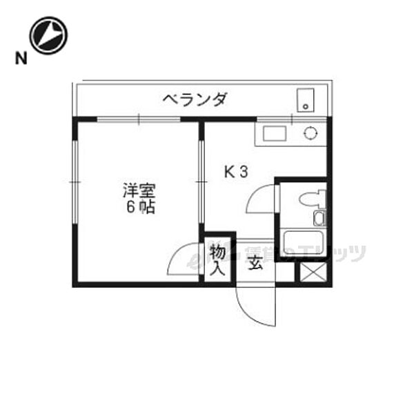 クレスト山科 303｜京都府京都市山科区東野中井ノ上町(賃貸マンション1K・3階・17.29㎡)の写真 その2