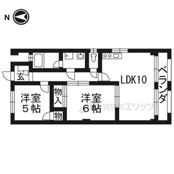 京都府向日市上植野町樋爪(賃貸マンション2LDK・3階・50.00㎡)の写真 その2