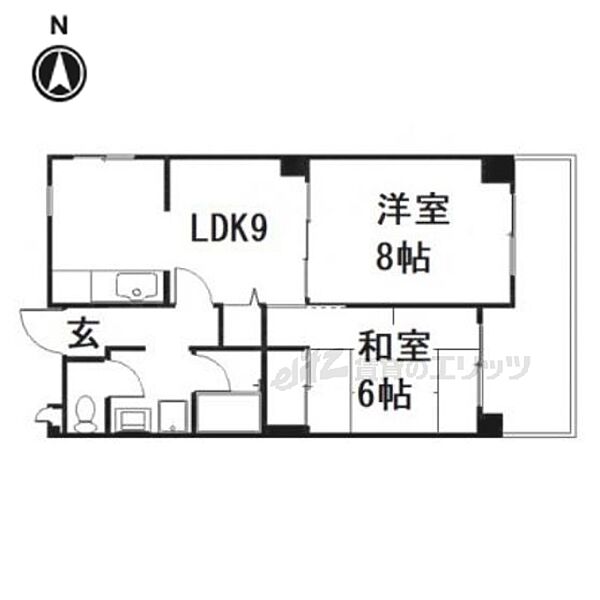 ガーデンプレイス寺岡 206｜京都府京都市山科区西野岸ノ下町(賃貸マンション2LDK・2階・54.79㎡)の写真 その2