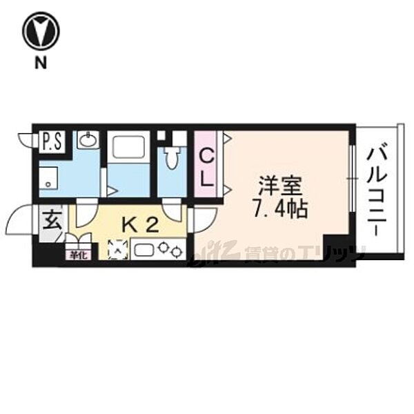 京都府京都市南区吉祥院西ノ庄西中町(賃貸マンション1K・1階・25.50㎡)の写真 その2