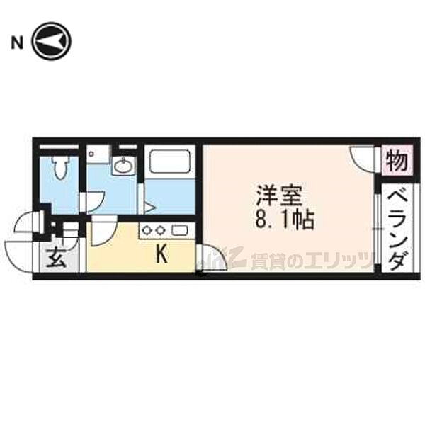 クレイノミューズII 206｜京都府京都市山科区勧修寺御所内町(賃貸アパート1K・2階・25.89㎡)の写真 その2