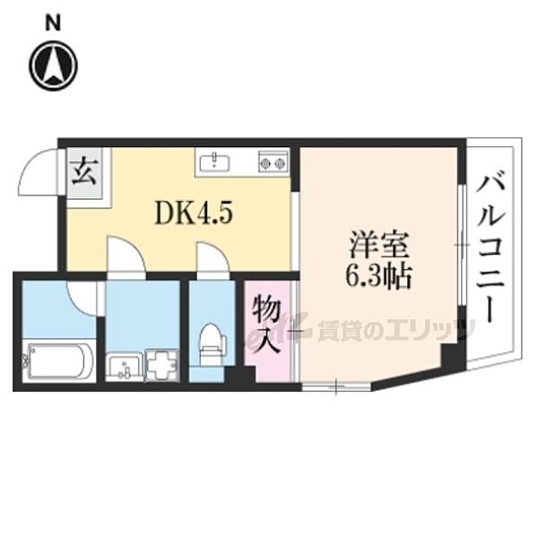 ダイヤ河原町 202｜京都府京都市南区東九条東岩本町(賃貸マンション1K・2階・27.13㎡)の写真 その2