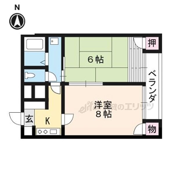 クレスト大塚 101｜京都府京都市山科区大塚北溝町(賃貸マンション2K・1階・36.85㎡)の写真 その2