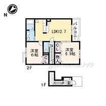 バンブーアン 203 ｜ 京都府京都市伏見区久我本町（賃貸アパート2LDK・2階・61.12㎡） その2