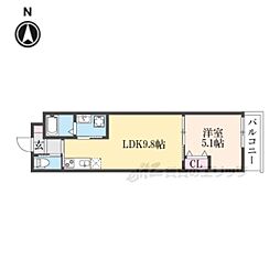 （仮称）LEI椥辻勧修 203 2階1LDKの間取り