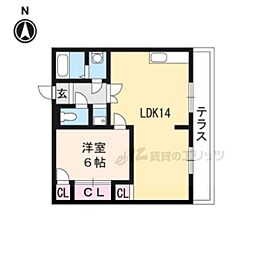 リーベンハイム 1LDKの間取図画像