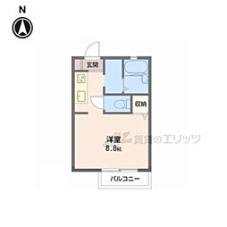 メゾン・エス・クレール 1Kの間取図画像