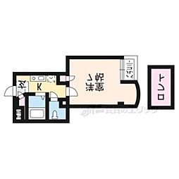ハウスオブローゼ5 1Kの間取図画像