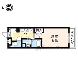 イーストヴィレッジ大宅 1Kの間取図画像