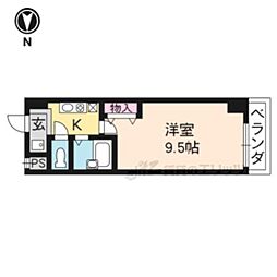 サムパティーク山科 1Kの間取図画像