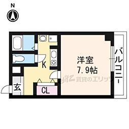 コーポ安田 1Kの間取図画像