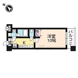 プラネシア星の子山科三条 1Kの間取図画像