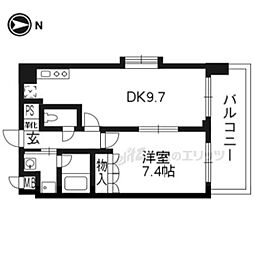 音羽ハイツ 1LDKの間取図画像