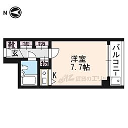 パレみささぎ佐わらび 1Kの間取図画像