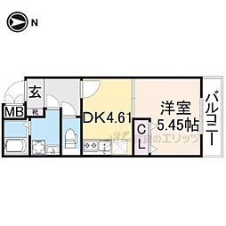 グランデコート竹鼻EAST 1DKの間取図画像