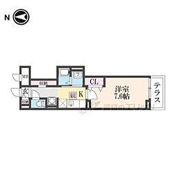 サピー日英III 1Kの間取図画像