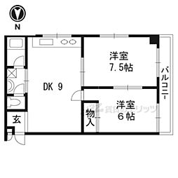 蒼テラス桃山城3 2LDKの間取図画像