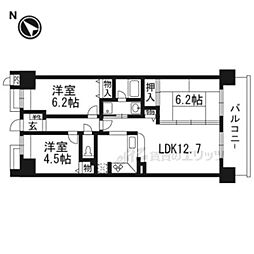 ライオンズマンション宇治第2 3LDKの間取図画像