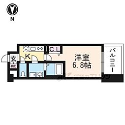 ザガーネットミレニアム京都九条烏丸 1Kの間取図画像
