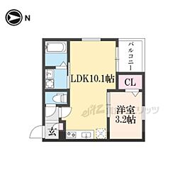 レガリスト椥辻 1LDKの間取図画像