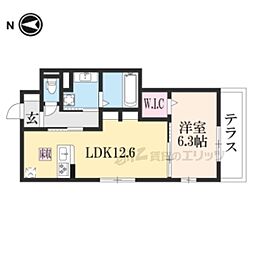 アデウドゥーエ 1LDKの間取図画像