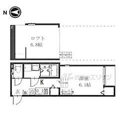 ハーモニーテラス四ノ宮川原町 1Kの間取図画像
