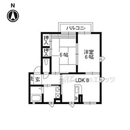 ファミール吉川 2DKの間取図画像