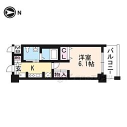 エステムプラザ京都御所ノ内レギア 1Kの間取図画像