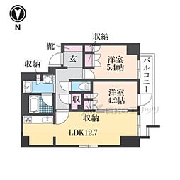 クラッシィハウス御池柳馬場 2LDKの間取図画像