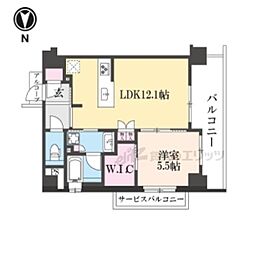 ファインレジデンス京都五条通 1LDKの間取図画像