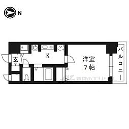 スワンズ京都油小路 1Kの間取図画像