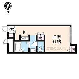 レオパレスシェルクール 1Kの間取図画像
