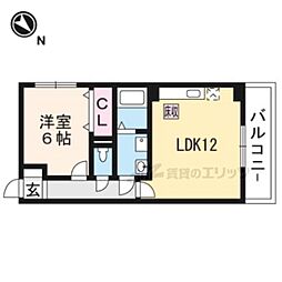 ロゼ・クリスタ2 1LDKの間取図画像
