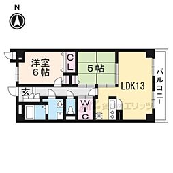 ロイヤルメドウ 2LDKの間取図画像