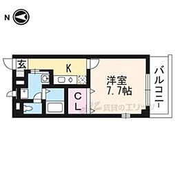 アンプルールフェールエアリーズ2 1Kの間取図画像
