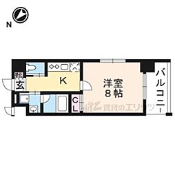 リゴレット 1Kの間取図画像