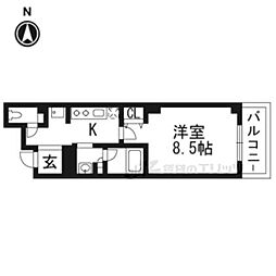 CULTI京都伏見 1Kの間取図画像