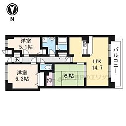フレックス戸ノ内 3LDKの間取図画像