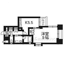 ベラジオ富小路 1DKの間取図画像