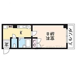 エデン御池 1Kの間取図画像