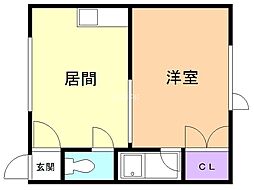 ホークハイツ 1DKの間取図画像